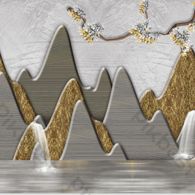 Tranh Đá Cẩm Thạch Núi Vàng Cao Cấp 3D