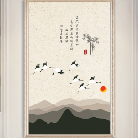 Tranh trang trí lối vào chim phong cách Trung Quốc hiện đại đơn giản